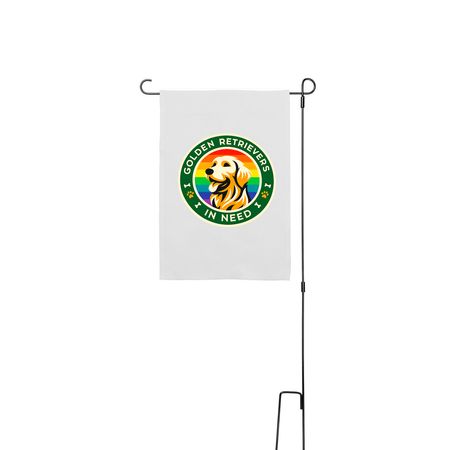 GRIN Rainbow Logo Yard Flag, a White 12" x 18" Yard Flag with Stake