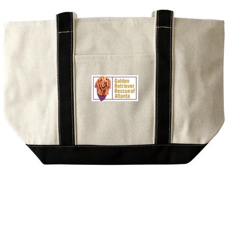 GRRA Tote Bags, a Natural/Black Large Two-Tone Canvas Tote Bag