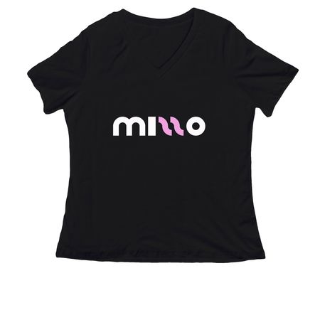 Logo 2, a Black Women's Relaxed V-Neck Tee