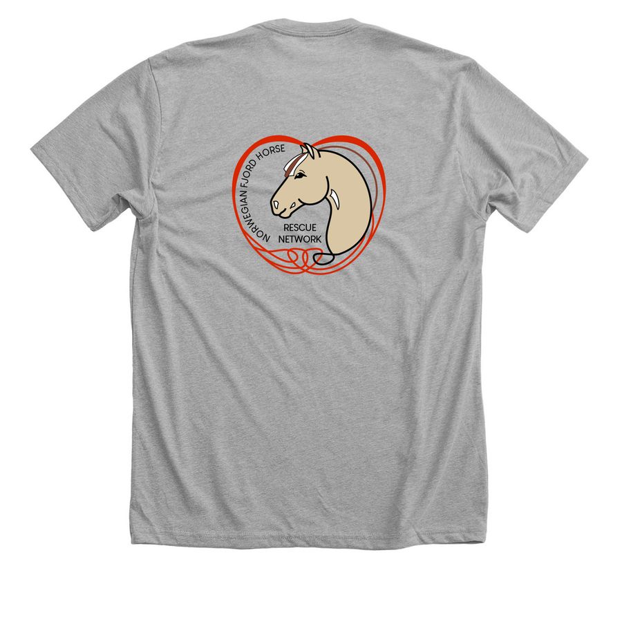 Helping Fjord Horses, a Athletic Heather Premium Unisex Tee (back-view)
