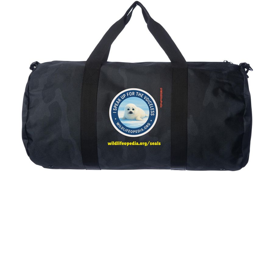 WildlifeoPedia Travel Bag: Seal The Future, a Black Camo Day Tripper Duffel Bag