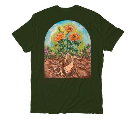 Rooted in Community, a Herb Green Allmade Organic Cotton Unisex Tee