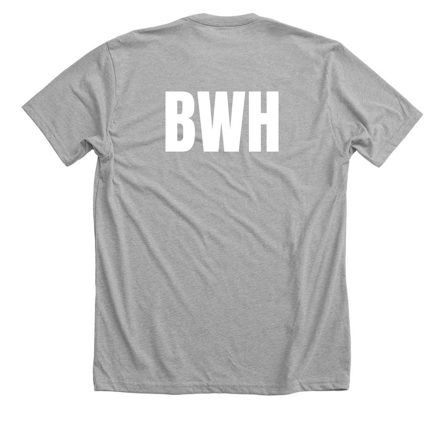 RT WEEK, a Athletic Heather Premium Unisex Tee (back-view)