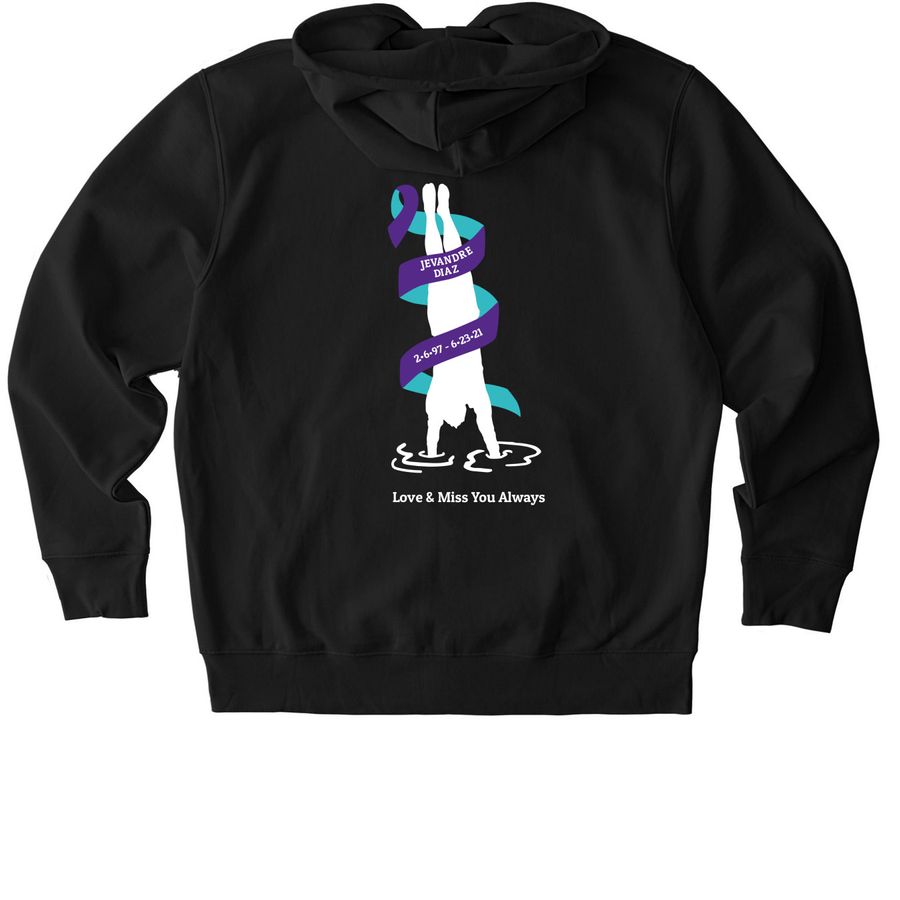 Team Jevandre 2026, a Black Stanley/Stella Unisex Cultivator 2.0 Zip Up Pullover Hoodie (back-view)