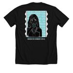 Indigenous Women Rising est. 2012, a Solid Black Blend Premium Unisex Tee (back-view)