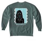 Indigenous Women Rising est. 2012, a Blue Spruce Comfort Colors Crewneck Sweatshirt (back-view)