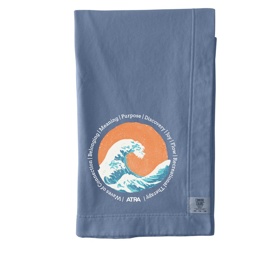 Waves of Connection Blanket, a Blue Jean Comfort Colors Blanket