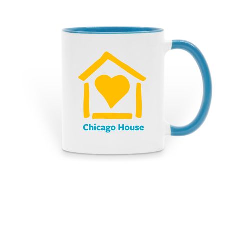 Chicago House and Social Service Agency, a Light Blue Two-Tone Ceramic Mug