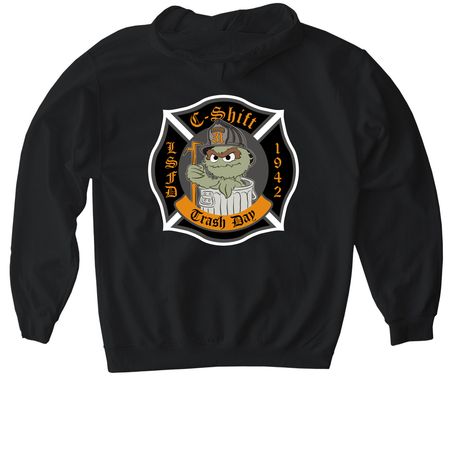 C-Shift Scramble, a Black Gildan Softstyle Pullover Hoodie (back-view)