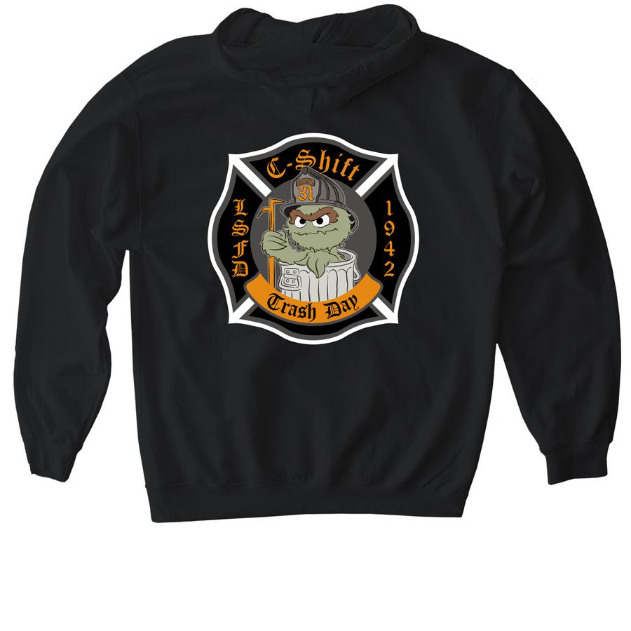 C-Shift Scramble, a Black Gildan Softstyle Pullover Hoodie (back-view)