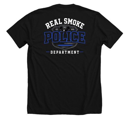 Real Smoke 5.0, a Solid Black Blend Premium Unisex Tee (back-view)