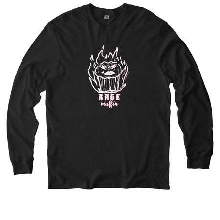 Rage Muffin DarkSide, a Deep Black Allmade Organic Cotton Long Sleeve Tee