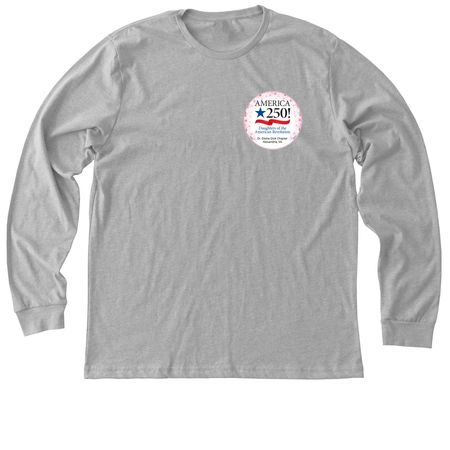 America250 - Cherry Blossoms, small logo, a Athletic Heather Premium Long Sleeve Tee
