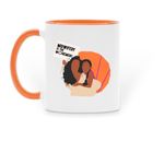 Midwifery is the Movement Mug - Citrine, a Orange Two-Tone Ceramic Mug (back-view)
