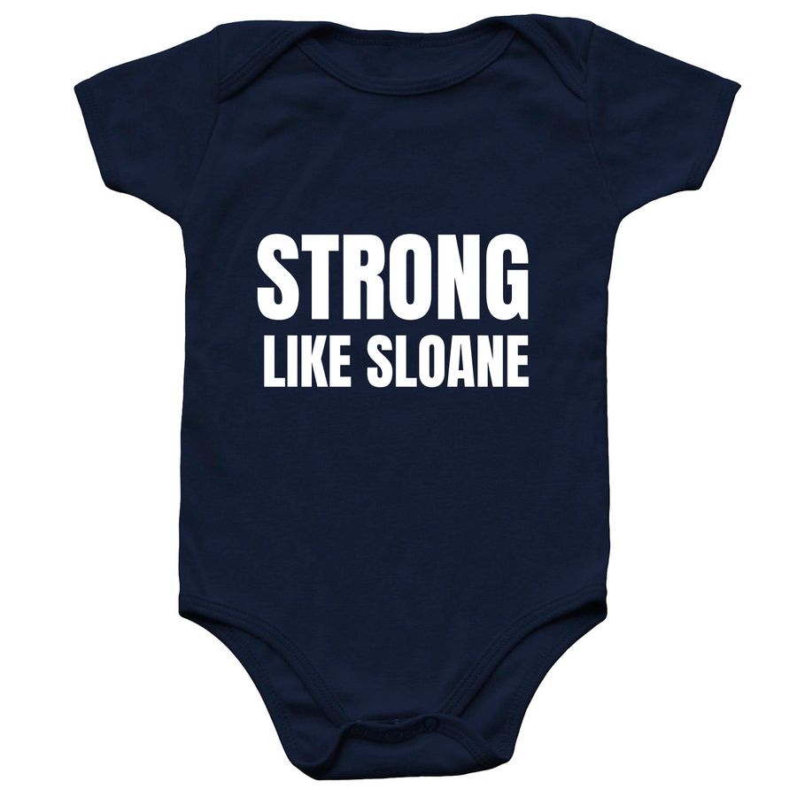 Strong like Sloane, a Navy Infant Onesie