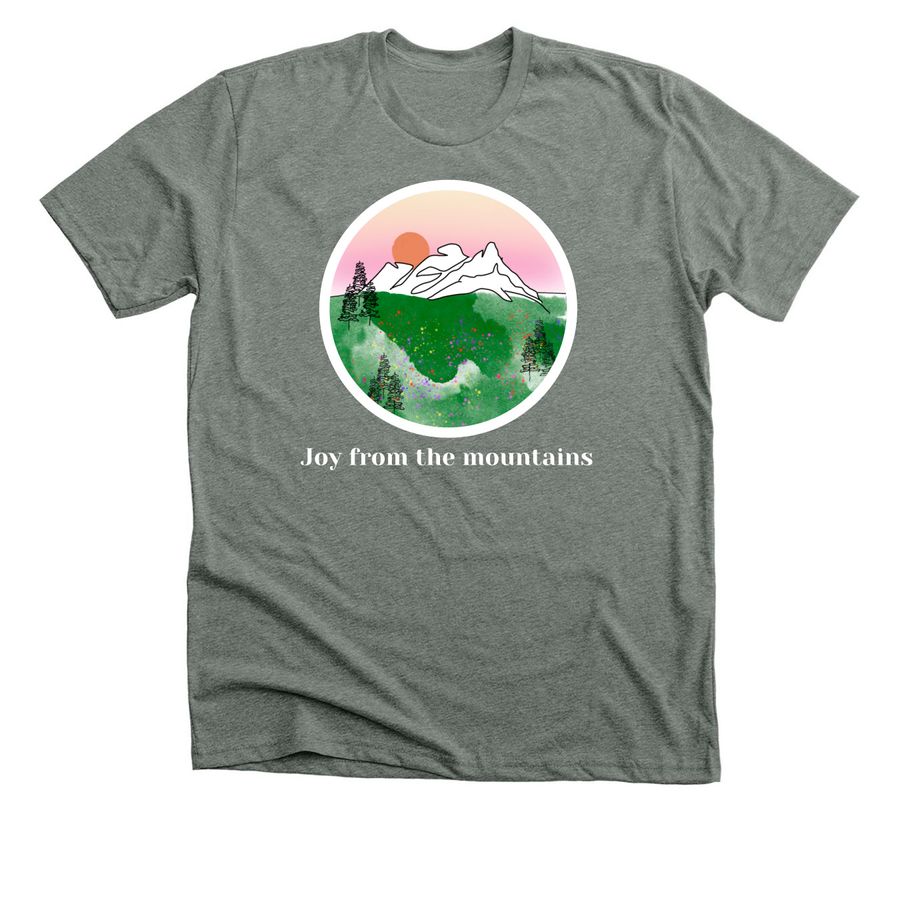Joy from the mountains shirt, a Deep Heather Premium Unisex Tee