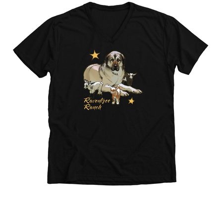 Judge and Goat Kids, a Solid Black Blend Premium V-Neck Tee