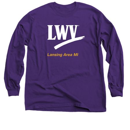 LWVLA - Defending Democracy (checkmark), a Purple Classic Long Sleeve Tee