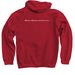 RESCUE, a Cardinal Red Pullover Hoodie (back-view)