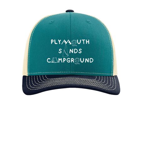 Trucker Hats, a Blue Teal/ Birch/ Navy Printed Snapback Trucker Cap