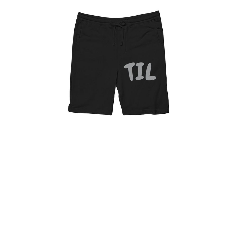 TIL, a Black Midweight Fleece Shorts