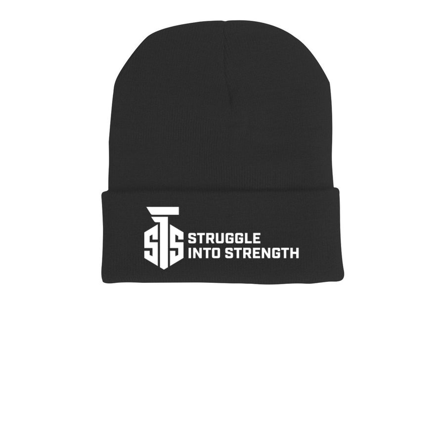 Struggle Into Strength Beanies, a Black Printed Cuffed Beanie