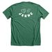 Just A Homie Who Cares - JAHWC, a Heather Grass Green Premium Unisex Tee (back-view)