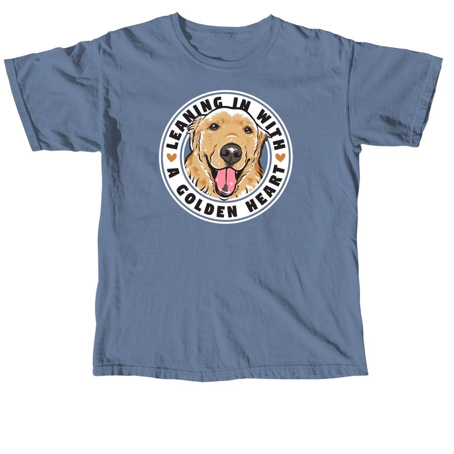 Leaning in with a golden heart, a Blue Jean Comfort Colors Unisex Tee