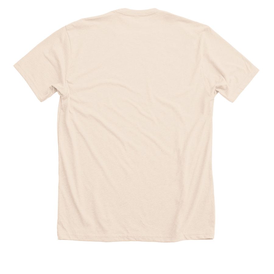Faithful As The Waves, a Heather Soft Cream Premium Unisex Tee (back-view)