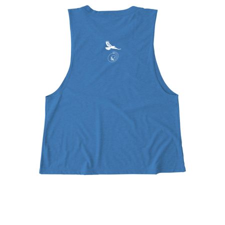 CARPE&nbsp; TRAIL&nbsp; MUSCLE TANK, a Azure Blue Allmade Eco Triblend Women?s Muscle Tank (back-view)