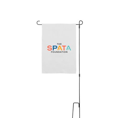 Yard Flag, a White 12" x 18" Yard Flag with Stake