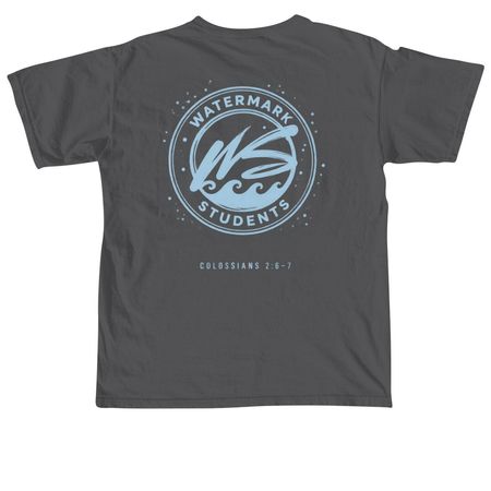Watermark Students | Rooted (Light Logo), a Pepper Comfort Colors Unisex Tee (back-view)