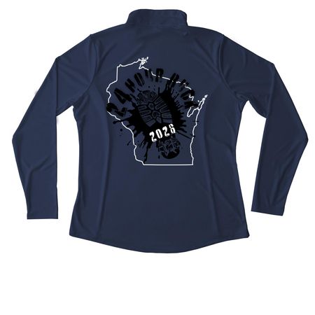 24 Hour Ruck 2, a True Navy Women's Performance Quarter Zip Pullover (back-view)