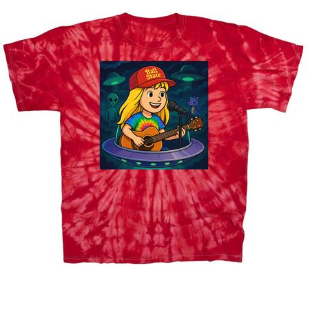 Ball State Alien, a Red Classic Tie Dye Tee