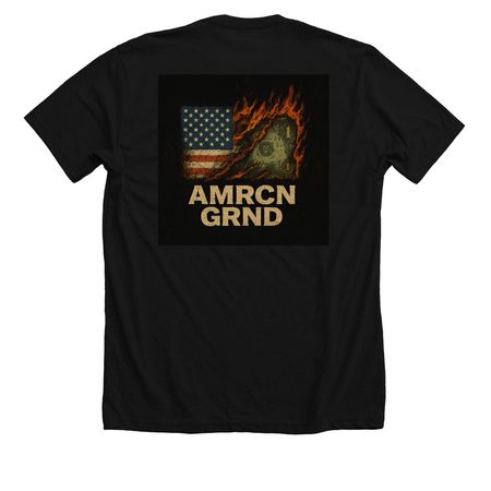 AMERICAN GRIND LLC, a Solid Black Blend Premium Unisex Tee (back-view)