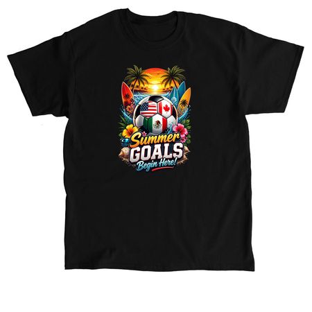 Summer Football Glory Beach Road Trip 2026, a Black Classic Unisex Tee