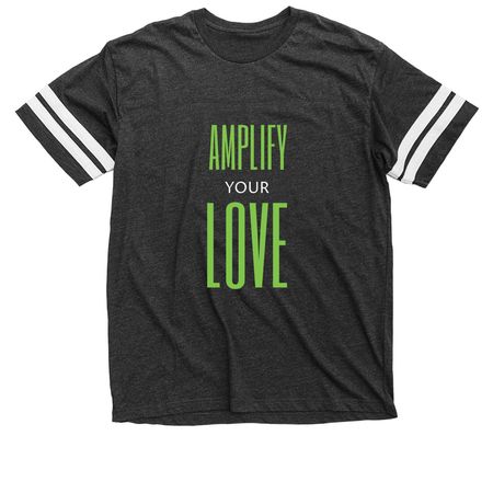 Amplify Your Love, a Vintage Smoke / White Football Jersey Tee