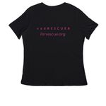 Rrrrescue Basic Tees, a Black Women's Relaxed V-Neck Tee (back-view)