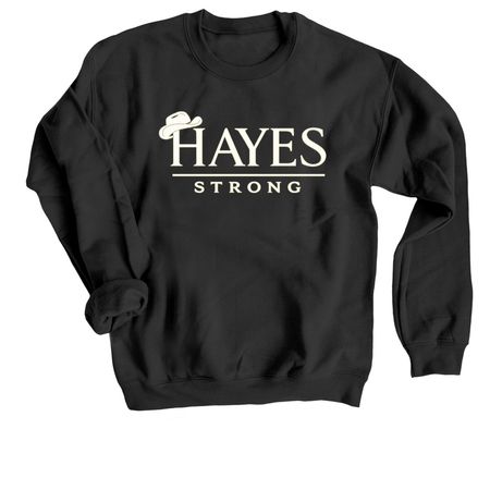 Dark colored adult/youth with ivory writing.&nbsp;, a Black Crewneck Sweatshirt