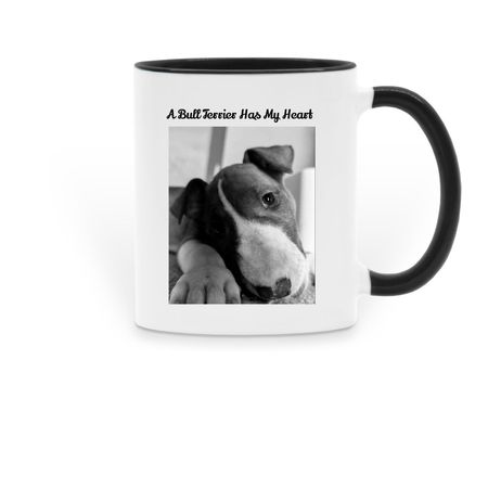 Bull Terrier Rescue Mission, a Black Two-Tone Ceramic Mug
