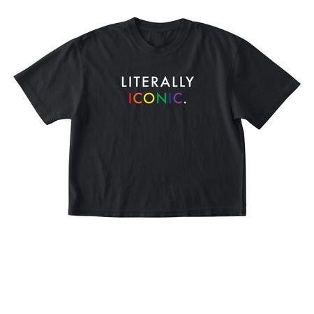 Literally iconic pride merch, a Black Comfort Colors Boxy Tee