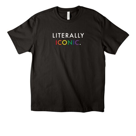 Literally iconic pride merch, a Black Unisex Heavyweight Tee