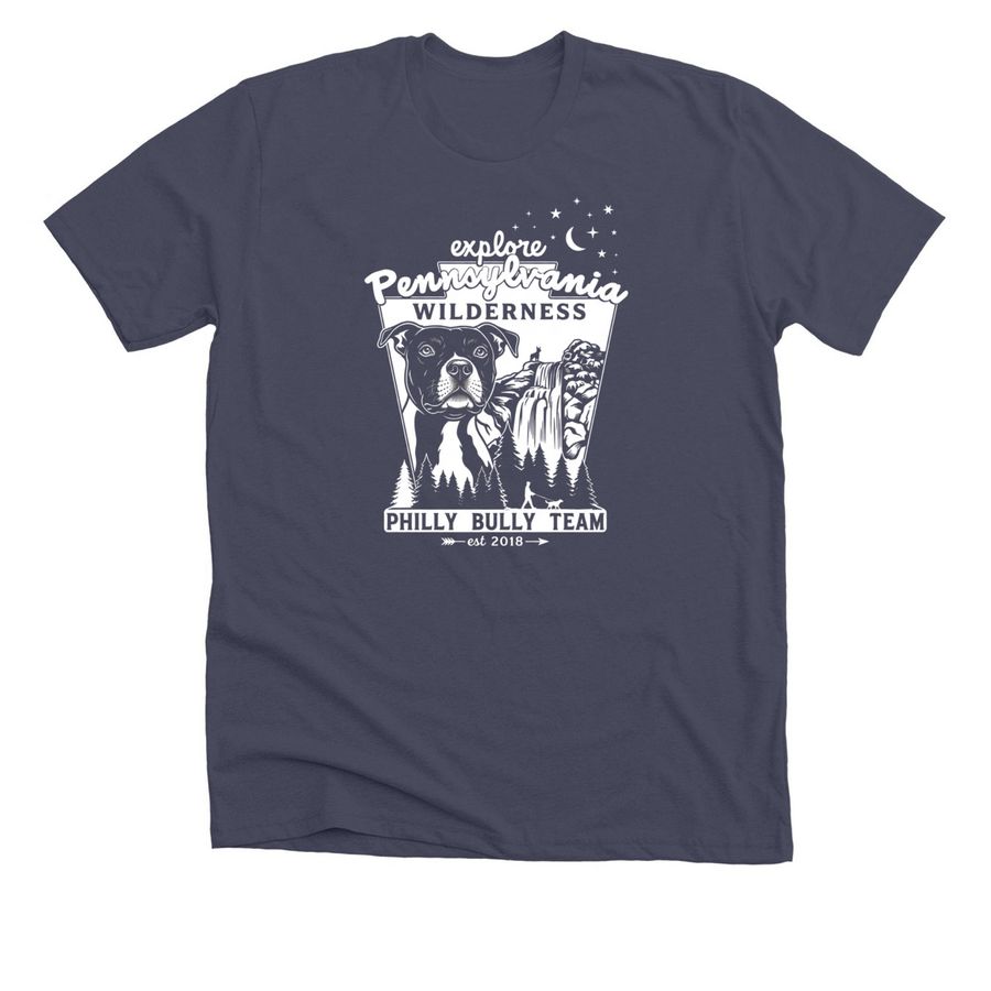Support Rescue Dogs, a Heather Midnight Navy Premium Unisex Tee