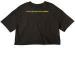 Carlos El Grande "Sonerito"&nbsp;, a Black Women?s Cropped Cotton Tee (back-view)