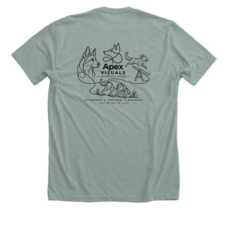 Apex Visuals Merch, a Heather Sage Premium Unisex Tee