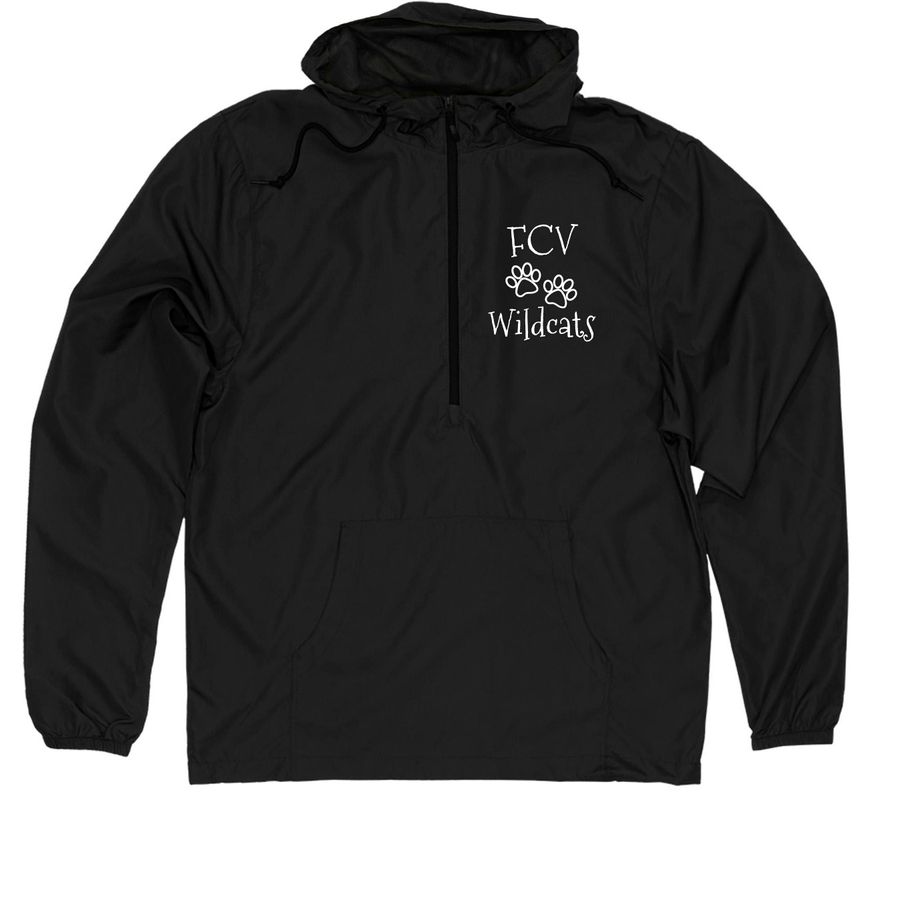 Wildcats Windbreaker, a Black Quarter-Zip Windbreaker