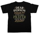 Prayer Shirt, a Black Comfort Colors Unisex Tee (back-view)