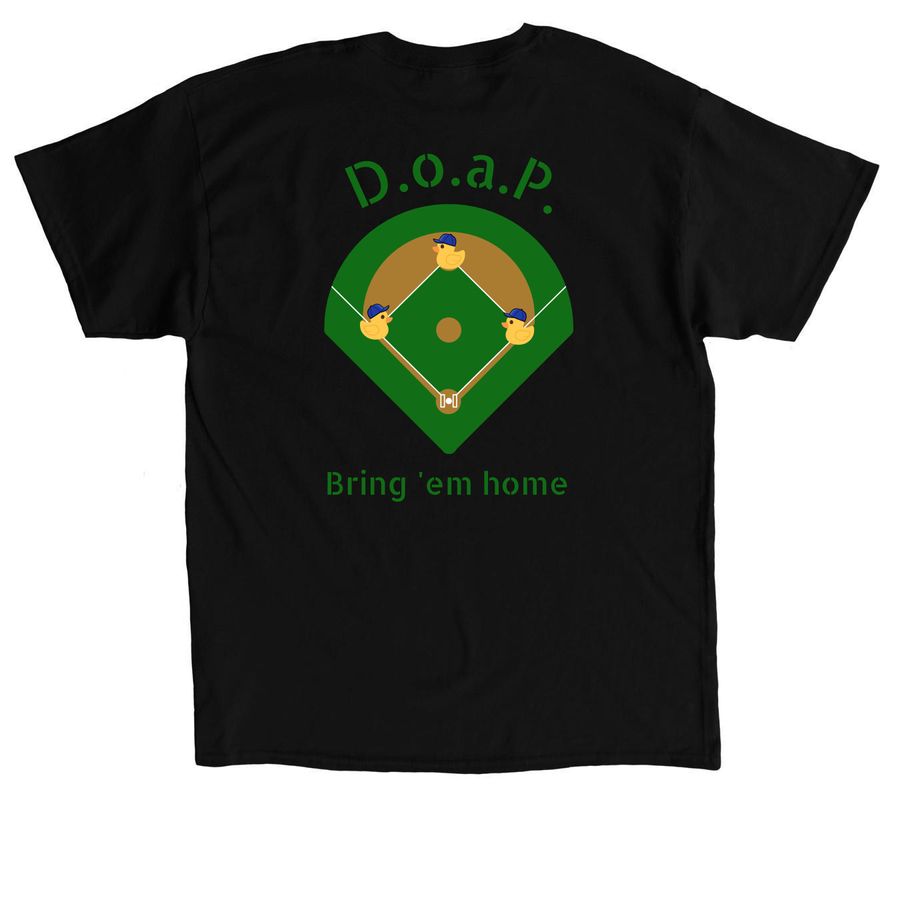 Ducks on a Pond (Blue Caps) - Baseball Shirt, a Black Classic Unisex Tee