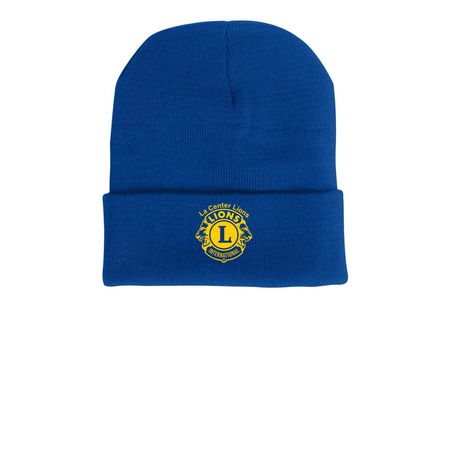 La Center Lions Beanies, a Royal Blue Printed Cuffed Beanie