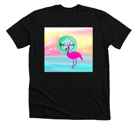 Flamingo Vibez, a Solid Black Blend Premium Unisex Tee
